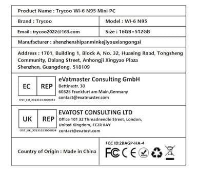 WI-6 Pro Mini PC, Intel 12th Gen N95 Mini Computer,16GB DDR4 RAM 512GB SSD,Triple 4K Display/2*USB3.0/WiFi/Bluetooth/Full Function Type-C/LAN/Support 32GB RAM and 2TB SSD Extensions - Image 8