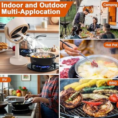 Mity Rain Portable Range Hood for Cooking, Rechargeable Kitchen Exhaust Fan, 125° Adjustable Rotation, Low Noise, Reusable Carbon Filter for Smoke Removal in Kitchens, BBQs, Hot Pots, RVs & Apartments - Image 8