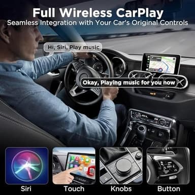 Wireless CarPlay Adapter for Apple iPhone，Wireless Carplay USB Dongle Converter Wired Carplay to Wireless, Support Online Update Plug and Play,Fit for Cars Built-in Wired CarPlay (Carbon) - Image 5