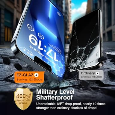 EZ-GLAZ-4+2 Pack for iPhone 13 Pro Max Privacy Screen Protector[6.7 inches] With Camera Lens Protector, [Drop Protection] 9H Hardness Full Coverage Anti-Spy Tempered Glass Film, Easy to install - Image 4