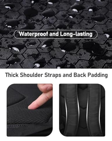 Vangue Fishing Backpack with Rod Holders Waterproof Rain Cover Large Tackle Box Store Fishing Accessories for Fishing Camping Hiking Gift for Men Father(Black) - Image 5