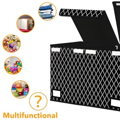 Meerainy Large Toy Storage Box with Lid,Sturdy Toys Storage Chest Bin Organizer for Kids,Boys,Girls,Stuffed Animal Storage for Living Room Area 25"x13" x16" - Image 3