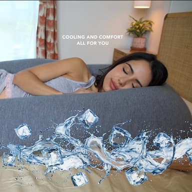 Pharmedoc Pregnancy Pillows, U-Shape Full Body Pillow - Solid – Cooling Removable Cover Dark Grey – Pregnancy Pillows for Sleeping – Body Pillows for Adults, Maternity Pillow and Pregnancy Must Haves - Image 7