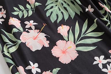 Vozanet Women's V Neck Sexy Pajama Sets Capri Sleepwear Elegant Floral Patterns Nighty Plus Size S-4XL, Black-Floral, Large - Image 6