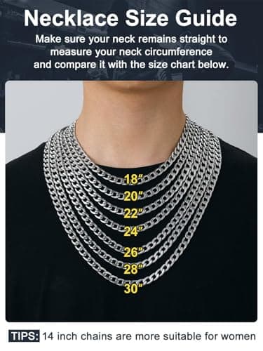 Stainless Steel Necklace for Women 316L Stainless Steel Miami Cuban Curb Chain Men - Image 5
