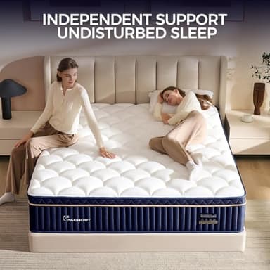 Queen Mattress, 14 Inch Queen Size Hybrid Mattress in a Box, Medium Firm Memory Foam mattress, with Individual Pocket Springs, Upgrade Zoned Support, Motion Isolation&Pressure Relief, CertiPUR-US - Image 7