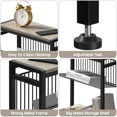 Small Side Table for Small Space, 3-Tier Narrow End Table with Magazine Holder, Slim Nightstand, Skinny Snack Couch Table in Living Room, Bedroom, Study, Kitchen and Balcony (Greige) Patent Pending - Image 7