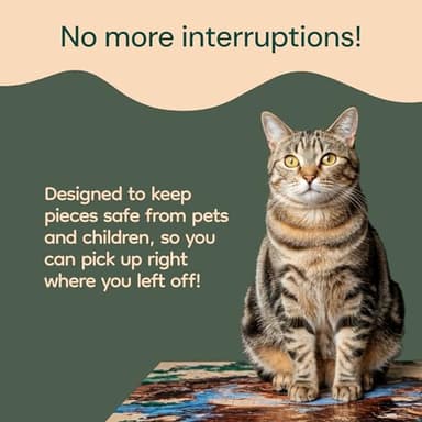 PlayVibe 1000 Piece Rotating Puzzle Board with Drawers and Cover - Jigsaw Puzzle Table with Cover & 4 Compartments - 22” x 30 Portable Wooden Lazy Susan and Spinning Accessory - Image 9