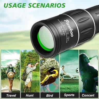 16X52 Hd Monocular for Adults-FMC Compact Monocular Handheld monocular Telescope for Birds Watching, Wildlife, Concert,Focus Scope with Wrist Strap, Gift for Father - Image 4