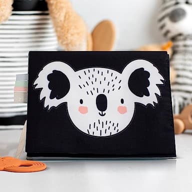 Soft Tummy Time Book w/ Large Stimulating Baby Safe Mirror - Fun High Contrast Montessori Toy w/ Mirror, Crinkle Filling & Silicone Teether - The Perfect Toy For Safe Early Newborn/Infant Development - Image 8