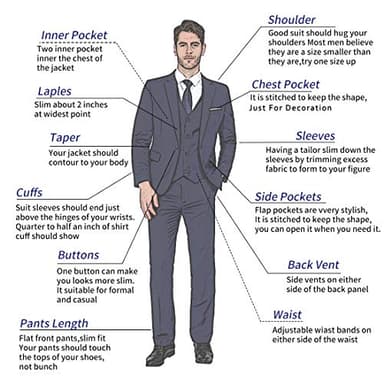 MAGE MALE Men's 3 Pieces Suit Elegant Solid One Button Slim Fit Single Breasted Party Blazer Vest Pants Set Light Grey - Image 3