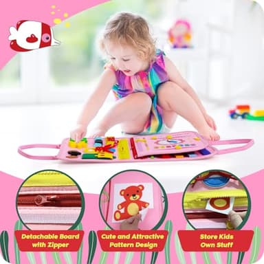INKLAB Busy Board for Toddlers 1-3, Toddler Montessori Toys Age 3, Learning Toys for Toddlers 1 2 3 Years, Busy Board for 1 Year Old - Image 4