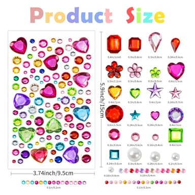 2774PCS Gem Stickers, Self Adhesive Gems for Crafts, Acrylic Bling Heart Sticker, Jewel Stickers Crafts self Adhesive, Assorted Shapes Jewels Rhinestones Sticker, Craft Supplies for Kids - Image 2