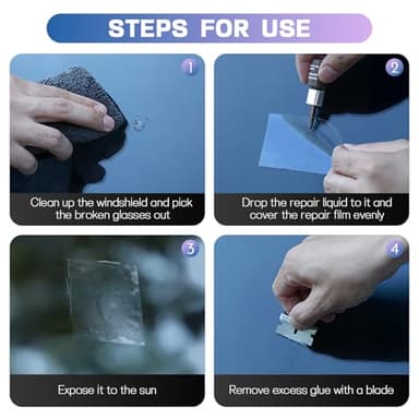 Windshield Repair Kit, 2 Bottles Nano Glass Crack Repair Liquid Quick Windshield Repair for Chips, Cracks, Bulls-Eye and Star-Shaped Crack. - Image 6