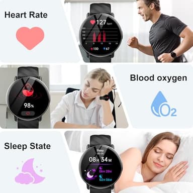 OWMSIC Smart Watch for Men Women with Call Text Reminder, Smartwatch 1.39" Touch Screen, Fitness Watch with Heart Rate/Sleep/Steps/Calories Monitor, 112+ Sport Mode, IP68 Waterproof Activity Trackers - Image 3