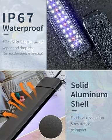 Pawfly 18 W Aquarium LED Light for 24 to 30 Inch Extendable Fish Tank Light with Full Spectrum Brilliant White Blue Red Lights with Daytime & Night Modes Timer Auto On/Off Adjustable Brightness - Image 7