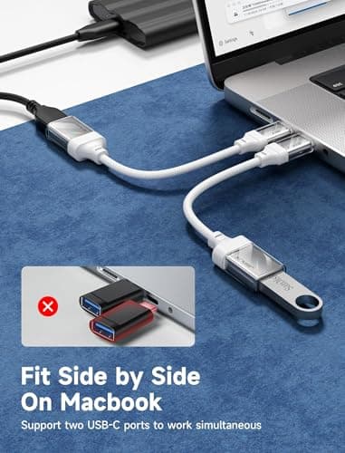 JSAUX USB to USB C Adapter [2 Pack], USBC OTG Adapter Compatible with MacBook Pro/Air, iPhone 15 Pro Max, Samsung Galaxy S24/S23/S22/S21 and More USB C Devices-Crystal White - Image 4