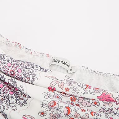 GRACE KARIN Women Strapless Casual Loose Ruched Long Maxi Dress with Pockets Pink Floral - Image 4