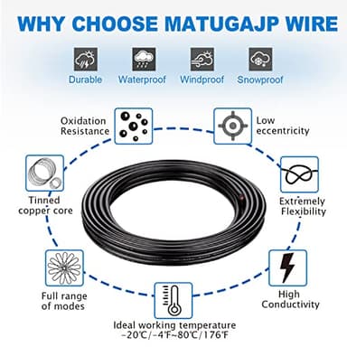 Matugajp 10awg 4 Wire Cable 10/4 Electrical Wire 4 Core Extension Cable 50 feet UL2464 DC 5V/12V/24V/300V 10 Gauge Oxygen Free Stranded Tinned Copper Wire - Image 2