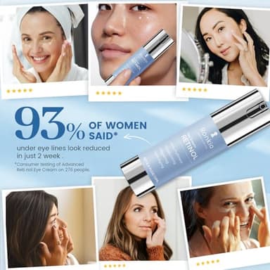 Retinol Eye Cream for Dark Circles: Anti-Wrinkle Under Eye Cream - Night Care Eye Cream Reduces Eye Bags - Image 6