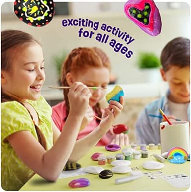 Dan&Darci Kids Rock Painting Kit - Glow in The Dark - Christmas Gifts Arts & Crafts for Boys and Girls Ages 6-12 - Craft Activities Kits - Creative Art Toys for 6, 7, 8, 9, 10, 11 & 12 Year Old Kid - Image 5