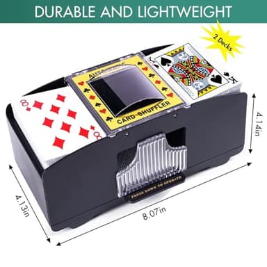 Rareidel Automatic Card Shuffler 2 Deck, Battery Operated Card Dealer Machine, Electric Casino Card Shuffler for UNO, Blackjack, Texas Hold'em, Home Card Games - Image 6