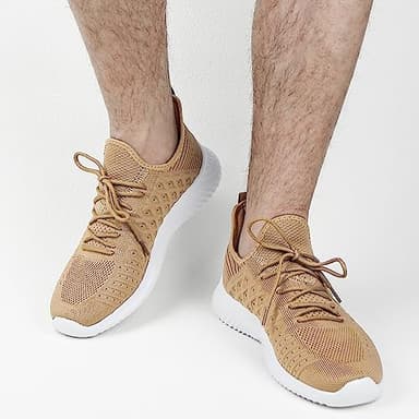 Feethit Mens Slip On Walking Shoes Lightweight Breathable Non Slip Running Shoes Comfortable Fashion Sneakers for Men Khaki 12 - Image 6