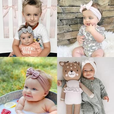 ALinmo 25PCS Baby Nylon Headbands Soft Hairbands Hair Bow Elastics for Baby Girls Newborn Infant Toddlers Kids - Image 4