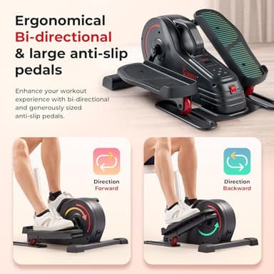 Sunny Health & Fitness Smart Electric Motorized Under Desk Elliptical Cardio Exerciser with Optional Exclusive SunnyFit® App Enhanced Bluetooth Connectivity – SF-E3959SMARTG - Image 4