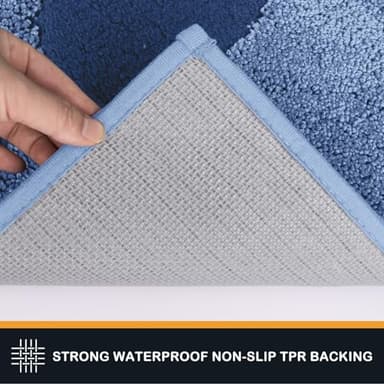 PURRUGS Dirt Trapping Door mat 33.5" x 59", Non-Skid/Slip Machine Washable Microfiber Entryway Rug, Dog Door Mat, Super Absorbent Welcome Mat for Muddy Wet Shoes and Paws, Light Blue - Image 6
