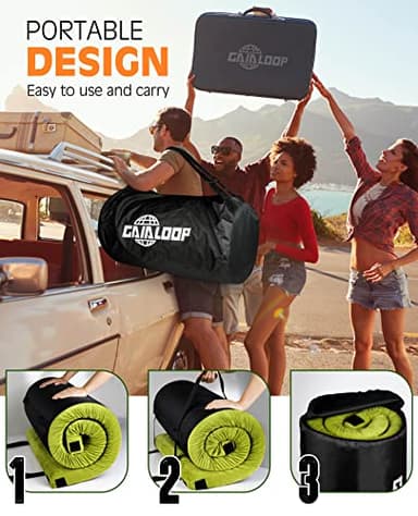 GAIALOOP 4 INCH Thick Memory Foam Camping Mattress, Roll Up Floor Sleeping Mat Camp Cot Mattress Pad Travel Camping Couch Bed for Guest Adults Side Sleepers [Single:75 * 30 * 4"] - Image 6