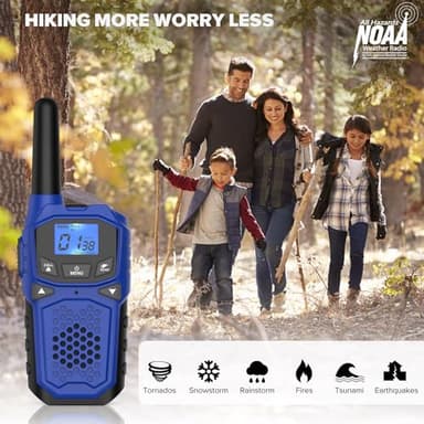 Walkie Talkies for Adults- WokTok Long Range 2 Way Radio for Camping Hiking Hand Held Hiking Accessories Camping Gear Xmas Birthday Gift for Kids,SOS Siren,NOAA Weather Alert,4 Radios - Image 4