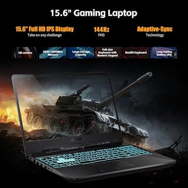 ASUS TUF A15 Gaming Laptop, AMD Ryzen 7 7435HS Processor, NVIDIA GeForce RTX 3050, 15.6 inch Full HD Display, 32GB DDR5 RAM, 1TB SSD, Backlit Keyboard, Windows 11 Home, Wi-Fi, Alpacatec Accessory - Image 3