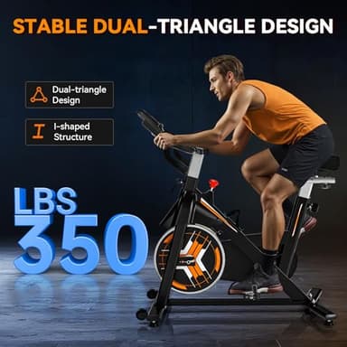 Exercise Bike, WENOKER Stationary Bike for Home, Indoor Bike with Silent Belt Drive, Heavy Flywheel, Multi-grips Handlebar and Upgraded Digital Display - Image 2