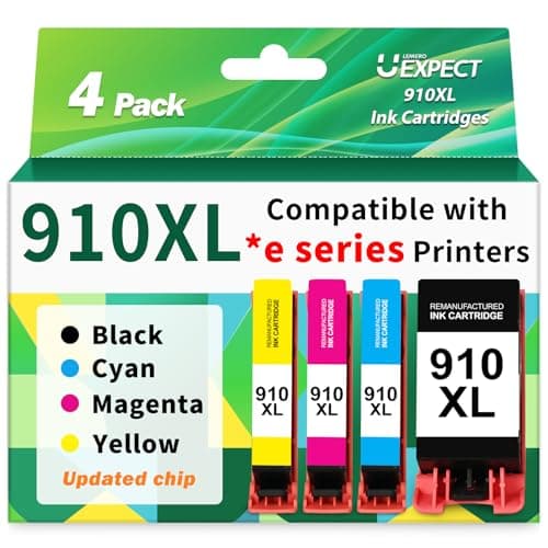910 910XL Ink Cartridges Combo Pack Replacement for HP 910 Ink Cartridgs for HP Printers Work with HP OfficeJet Pro 8015e 8025e 8022e 8028e 8035e 8020 8035 8028 8010e Printer (4 Pack) - Image 1