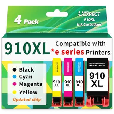 910 910XL Ink Cartridges Combo Pack Replacement for HP 910 Ink Cartridgs for HP Printers Work with HP OfficeJet Pro 8015e 8025e 8022e 8028e 8035e 8020 8035 8028 8010e Printer (4 Pack) - Image 1