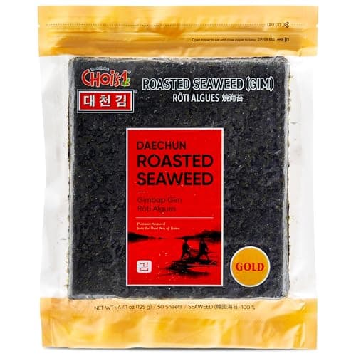 CHOI's 1(Daechun) Roasted Seaweed, Gim, Sushi Nori /(50 full sheets) /Gold Grade/Product of Korea/Kimbap, Gimbap, Keto, Gluten Free, Full of Fiber, Vitamin, Mineral, High protein - Image 1