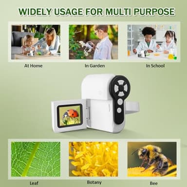 Barchrons Microscope for Kids, 1000X Handheld Kids Microscope with 6 Adjustable LED Lights, Easter Gifts for Kids Ages 8-12, 32G SD Card Included-White - Image 6