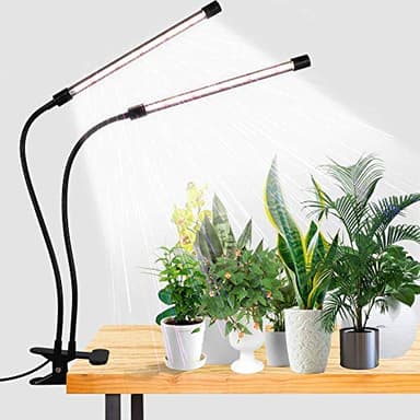 GooingTop LED Grow Light,6000K Full Spectrum Clip Plant Growing Lamp with White Red LEDs for Indoor Plants,5-Level Dimmable,Auto On Off Timing 4 8 12Hrs - Image 1