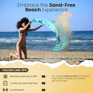 Gold CASE LYCIA Turkish Beach Towel Set of 6 – 100% Cotton Turkish Beach Towels Bulk 70 x 38'' – LYCIA Oversized, Quick Dry & Sand Free Beach Towel – Lightweight Towels Set in Black - Image 4