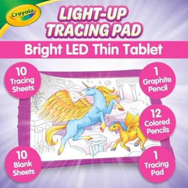 Crayola Light Up Tracing Pad - Pink, Writing & Drawing Art Kit for Kids & Adults, Kids Toys, Tracing Light Box Table, Holiday & Christmas Gifts for Girls & Boys, 6+ [Amazon Exclusive] - Image 4