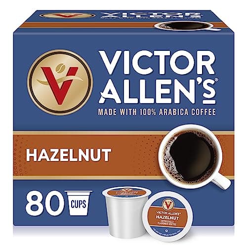 Victor Allen's Coffee Hazelnut Flavored, Medium Roast, 80 Count, Single Serve Coffee Pods for Keurig K-Cup Brewers - Image 1
