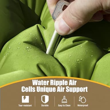 Yuzonc Double Sleeping Pad - Self Inflating 4" Extra-Thick for 2 Person with Pillow Built-in Foot Pump Inflatable Sleeping Mat for Backpacking, Hiking, Traveling, Tent, Portable Camping Mat - Image 4