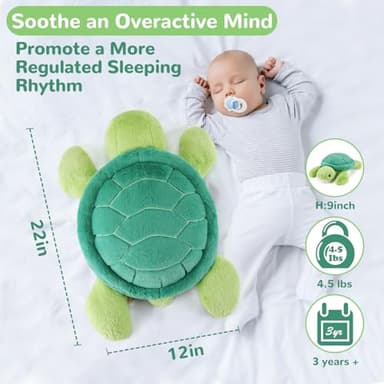 gnomantic Turtle Weighted Stuffed Animals - 22 Inch 4.5 Pounds Weighted Plushies Sea Turtle Stuffed Animal - Big Tortoise Plush Pillow - Cute Plush Toys Gifts for Kids & Adults (22" 4.5 lbs) - Image 5