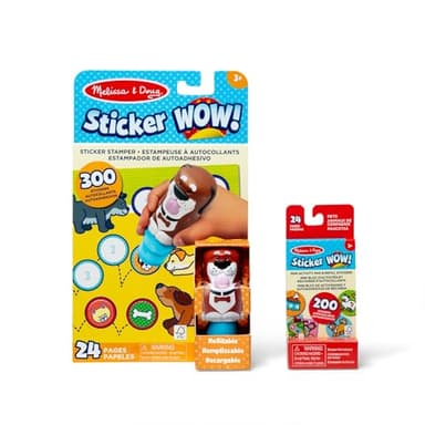 Melissa & Doug Sticker Wow!™ Dog Bundle: 24-Page Activity Book, Refillable Sticker Stamper, Mini Pad, 500 Stickers, Arts and Crafts for Kids Ages 3+ - Image 1