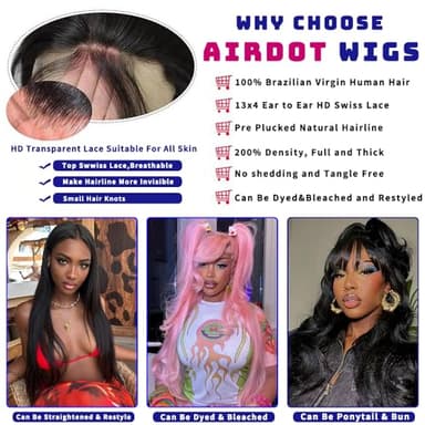AIRDOT 30 Inch Body Wave Lace Front Wigs Human Hair 200% Density Frontal Wigs Human Hair Wigs for Women 13x4 HD Lace Front Wigs Human Hair Pre Plucked with Baby Hair - Image 3