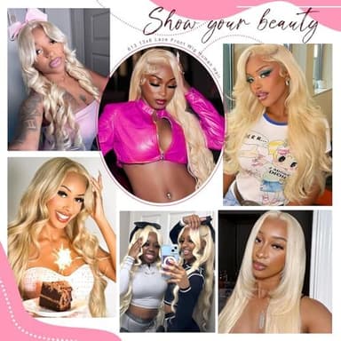 613 13x6 Lace Front Wig Human Hair 210 Density 24 Inch Blonde Wig Human Hair Body Wave Blonde Lace Front Wigs Human Hair 613 HD Lace Frontal 13x6 Wigs With Baby Hair for Women Pre Plucked - Image 5