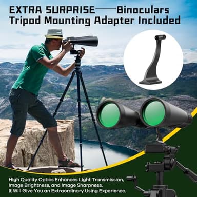 15-35x70 Binoculars for Adults High Powered, 35x HD Zoom for Stargazing & Bird Watching, Waterproof Binocular with Tripod Adapter, Ideal Essentials for Cruise Ship, Travel, Camping, Outdoor, Hunting - Image 7