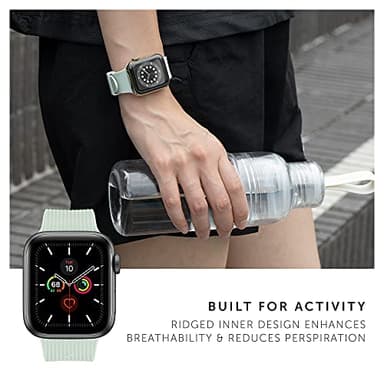 Native Union Curve Strap for Apple Watch 38/40/41/42mm – Water-Resistant Sleek Textured Silicone Strap – Embedded Stainless Steel Hardware – All-Day Versatility (Sage) - Image 6