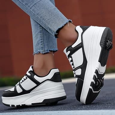 ANEFUN Roller Skate Shoes for Kids Girls Boys Detachable Wheeled Fashion Sneakers - Image 5